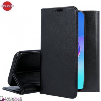 Telone dirbtinos odos dėklas - juodas (Realme C55)
